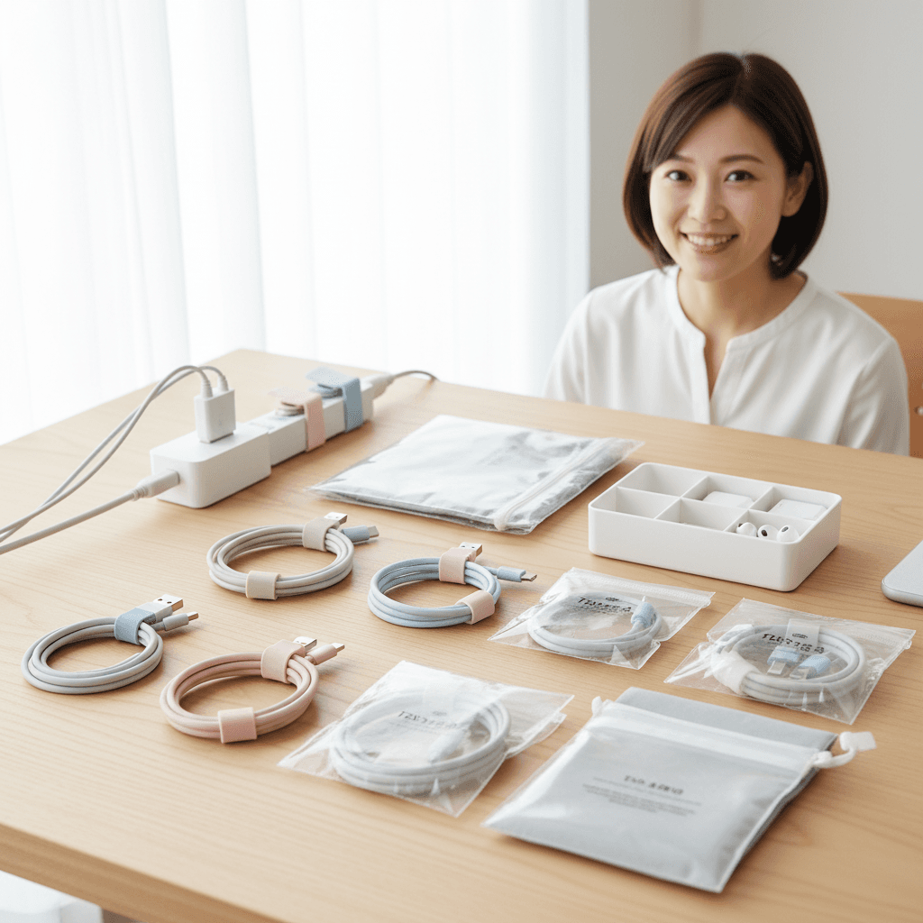 【田中由紀監修】100均で充電ケーブルの持ち運び・収納を極める!絡まない整理術